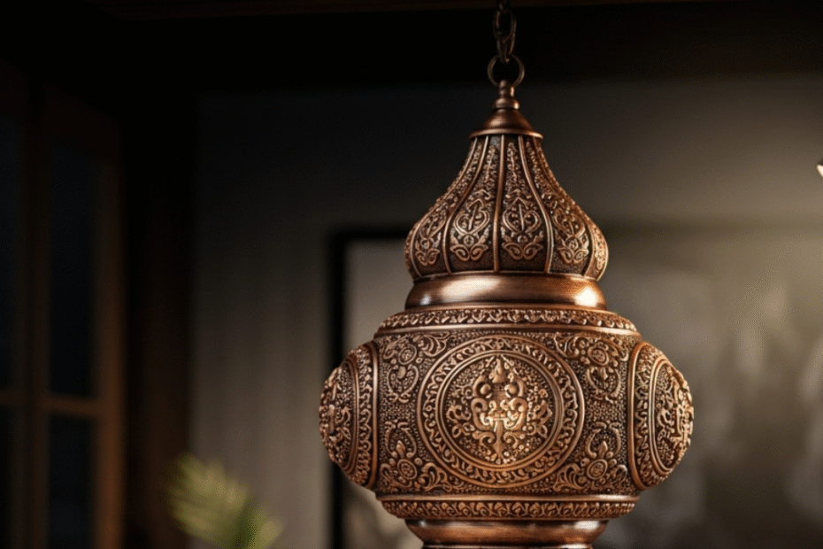 lampu tembaga hias